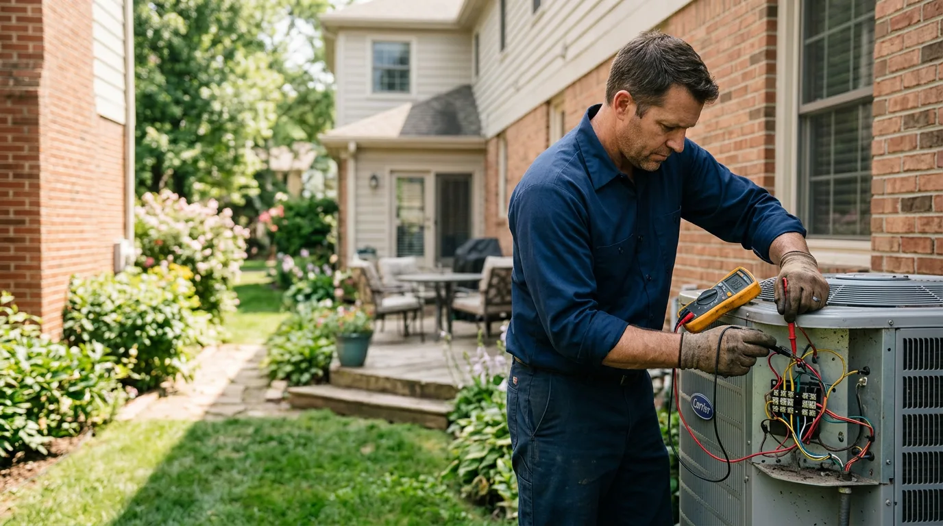 HVAC technician working near Pearl City, IL